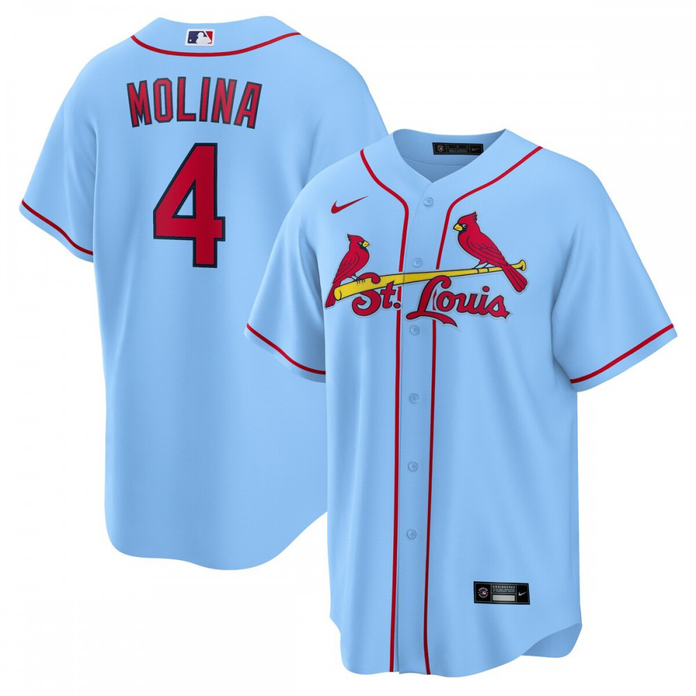 Yadier Molina St. Louis Cardinals Alternate Replica Player Name Jersey - Light Blue-Pro Kit Vault | Brand New 26/27 Sports Jerseys
